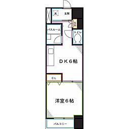 小金井本町ビル 1DKの間取図画像
