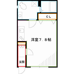 CRESCENT ワンルームの間取図画像