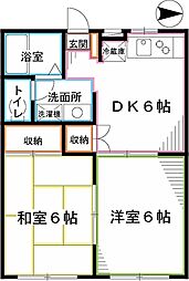 ハイムエムティ1 2DKの間取図画像