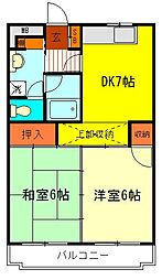 エクセル国分寺 2DKの間取図画像