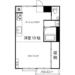 モリパレス ワンルームの間取図画像