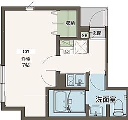 Agrande Nishi-Kokubunji(エイグラン西 1Kの間取図画像