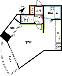 HF国分寺レジデンス ワンルームの間取図画像