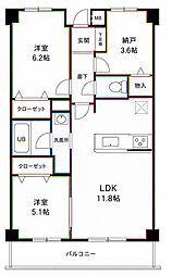 ガーデン有川 2SLDKの間取図画像