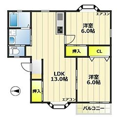 コートエクセラン 2LDKの間取図画像