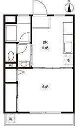 クリエイションハウス 1DKの間取図画像