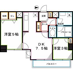 国立ダイカンプラザ 2DKの間取図画像