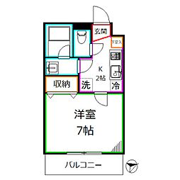 アズキャビンズ 1Kの間取図画像