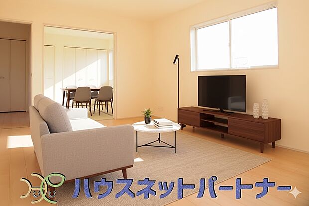 (家具はイメージ画像)明るく開放的なダイニング。家族とのコミュニケーションが取りやすく、みんなの笑顔が溢れます。