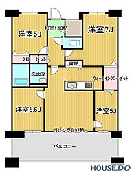 ロータリーパレス佐貫 4LDKの間取図画像