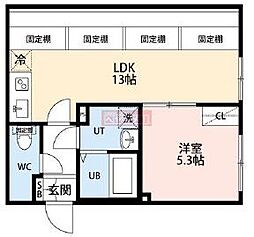 PARK　LILA住吉 5階1LDKの間取り