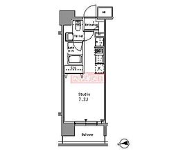 パークアクシス亀戸中央公園 3階ワンルームの間取り