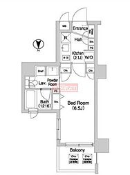 コンフォリア清澄白河トロワ 9階1Kの間取り