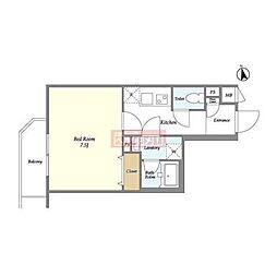 グローベル　ザ・クレス押上 4階1Kの間取り