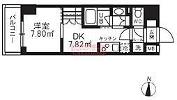 グランパセオ清澄白河II 3階1DKの間取り