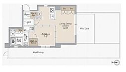 オーキッドレジデンス住吉 8階1LDKの間取り