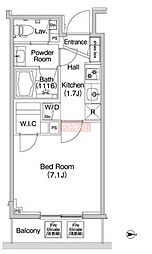 コンフォリア錦糸町 10階1Kの間取り
