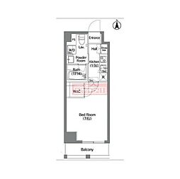 コンフォリア錦糸町ＤＥＵＸ 4階1Kの間取り