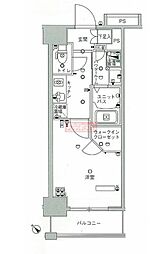 スカイコート両国参番館 6階1Kの間取り