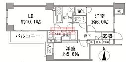 クレストフォルム錦糸町 2SLDKの間取図画像