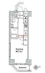 グランヴァン亀戸3 1Kの間取図画像