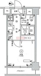 スカイコートパレス大島 1Kの間取図画像
