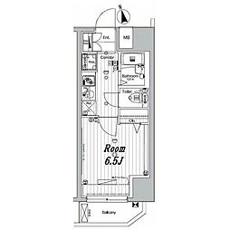メイクスデザイン住吉4 1Kの間取図画像