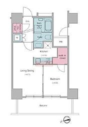 レジディアタワー目黒不動前 1LDKの間取図画像