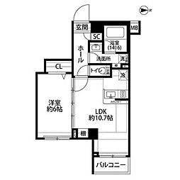 プレール・ドゥーク錦糸町5 1LDKの間取図画像