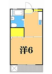 井門コーポ 4階1Kの間取り
