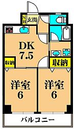 パレス・フロラシオン 2DKの間取図画像