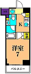 プラウドフラット南品川 1Kの間取図画像