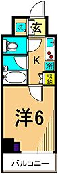 ルーブル大井町参番館 1Kの間取図画像
