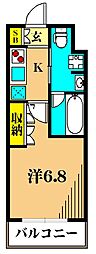 ASYLCOURT東大井 1Kの間取図画像
