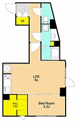 ウェルスクエア西大井 1LDKの間取図画像