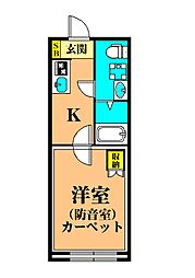 ラシクラス西大井 1Kの間取図画像