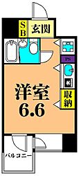 プライムアーバン大井町2 ワンルームの間取図画像