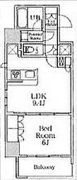 エスティメゾン大井仙台坂 1LDKの間取図画像