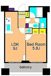 ヒルレジデンス大崎 1LDKの間取図画像