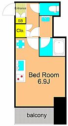 RELUXIA品川西大井 ワンルームの間取図画像