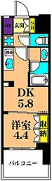 Brilliaist大井町 1DKの間取図画像