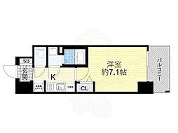 プレサンス大阪ドームシティクロスティ 1Kの間取図画像