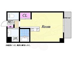 JJ COURT波除3 5階ワンルームの間取り
