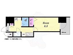 ファーストフィオーレ九条2 15階1Kの間取り