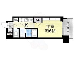 プレサンス大正エミナンス 10階1Kの間取り