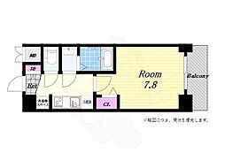 ソルテラス大阪BAY STATION SIDE 7階1Kの間取り