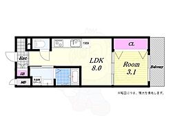 セオリー大阪ハーバーDOOR 4階1LDKの間取り