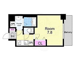 セオリー大阪ベイシティ 6階1Kの間取り