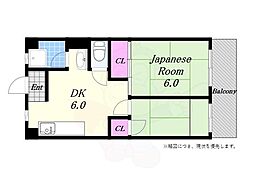 宮本マンション 2DKの間取図画像