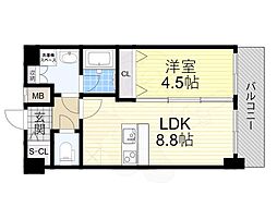 ベイサイドパークOSAKAノースレジデンシス 11階1LDKの間取り